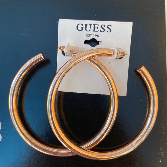 New Rose Gold-Tone Hoops Earrings - Picture 1 of 2